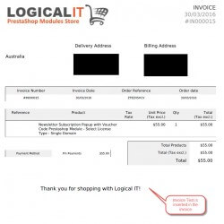 Invoice Text by Customer Group Module